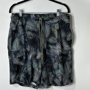 George Shorts Men’s L(36-38) Swim Trunks Nature Print Drawstring W/ Pockets